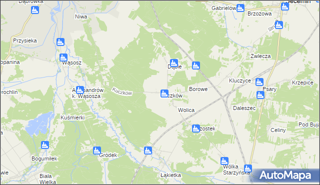 mapa Kuczków gmina Secemin, Kuczków gmina Secemin na mapie Targeo