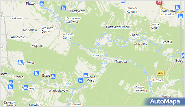 mapa Kule gmina Popów, Kule gmina Popów na mapie Targeo