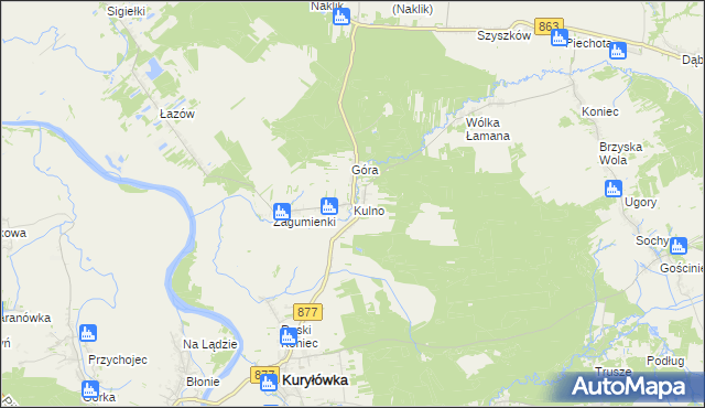 mapa Kulno, Kulno na mapie Targeo