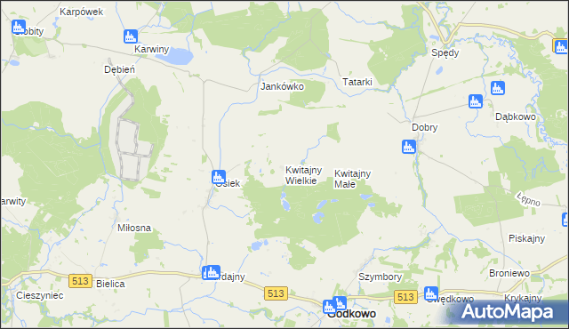 mapa Kwitajny Wielkie, Kwitajny Wielkie na mapie Targeo