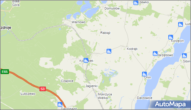 mapa Ładzin gmina Wolin, Ładzin gmina Wolin na mapie Targeo