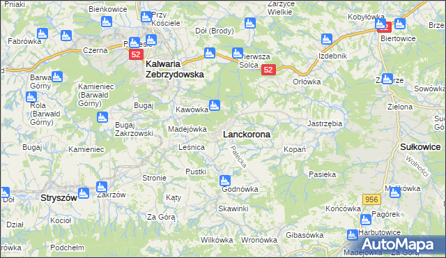 mapa Lanckorona, Lanckorona na mapie Targeo