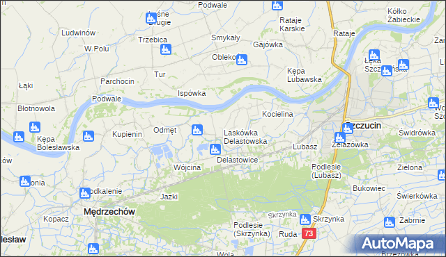 mapa Laskówka Delastowska, Laskówka Delastowska na mapie Targeo