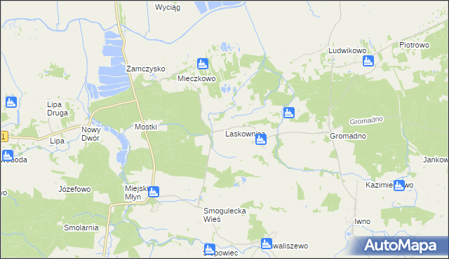 mapa Laskownica, Laskownica na mapie Targeo