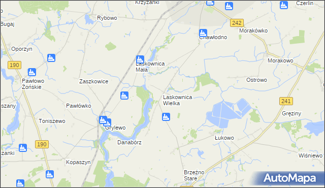 mapa Laskownica Wielka, Laskownica Wielka na mapie Targeo