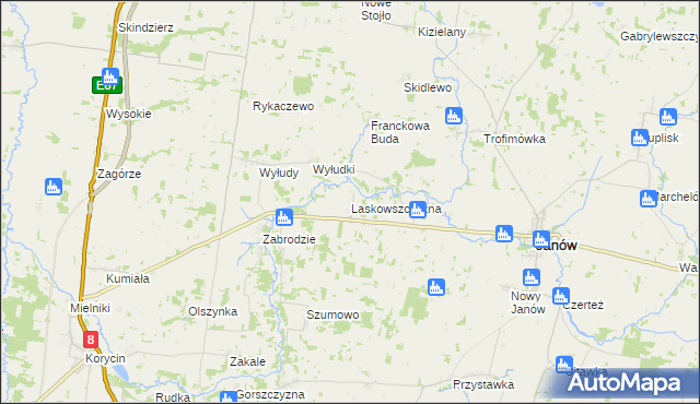 mapa Laskowszczyzna gmina Korycin, Laskowszczyzna gmina Korycin na mapie Targeo