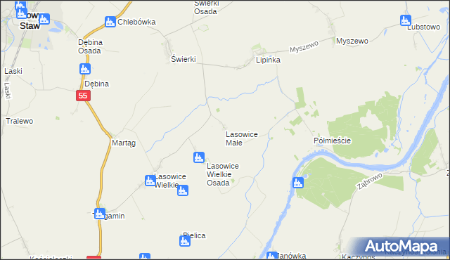 mapa Lasowice Małe gmina Malbork, Lasowice Małe gmina Malbork na mapie Targeo