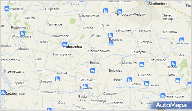 mapa Łaszów, Łaszów na mapie Targeo