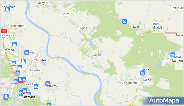 mapa Łazów gmina Krzeszów, Łazów gmina Krzeszów na mapie Targeo