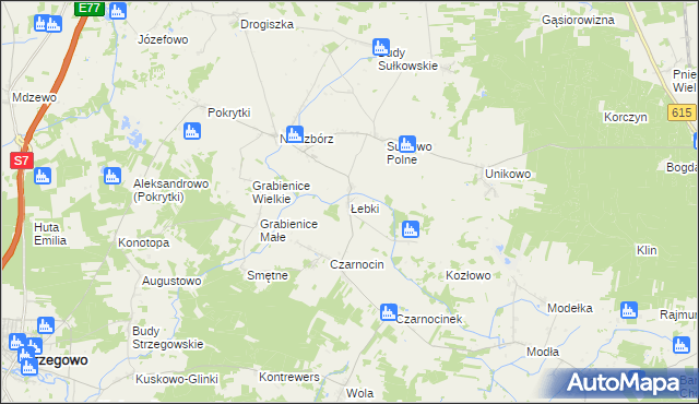 mapa Łebki gmina Strzegowo, Łebki gmina Strzegowo na mapie Targeo