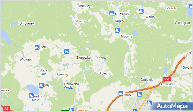 mapa Łęciny, Łęciny na mapie Targeo