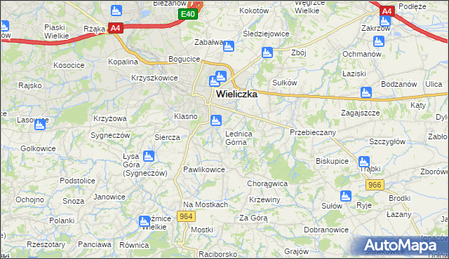 mapa Lednica Górna, Lednica Górna na mapie Targeo