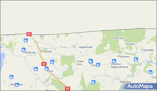 mapa Łęgwarowo, Łęgwarowo na mapie Targeo