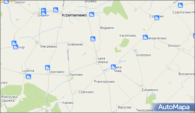 mapa Łęka Wielka, Łęka Wielka na mapie Targeo