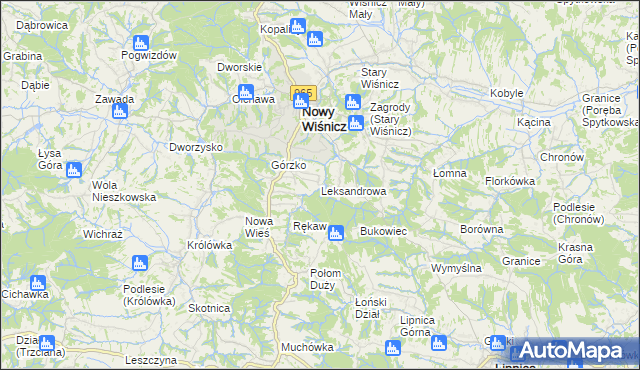 mapa Leksandrowa, Leksandrowa na mapie Targeo