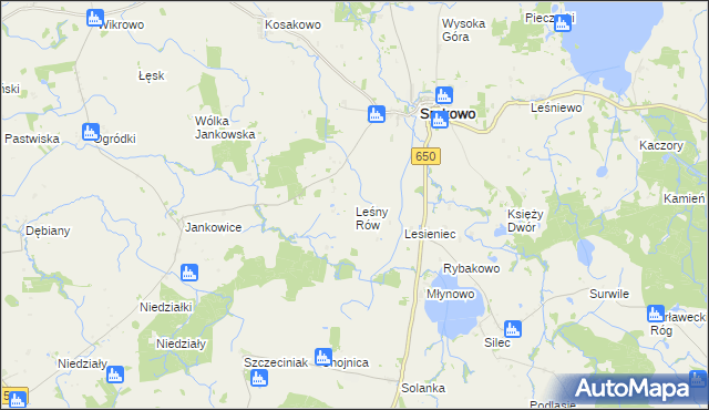 mapa Leśny Rów, Leśny Rów na mapie Targeo