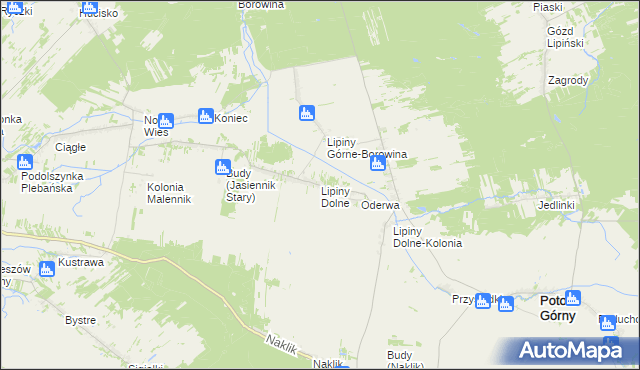 mapa Lipiny Dolne, Lipiny Dolne na mapie Targeo