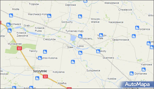 mapa Lipka gmina Szczytniki, Lipka gmina Szczytniki na mapie Targeo
