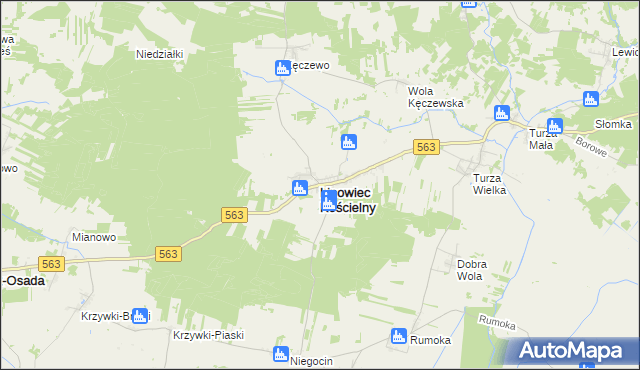 mapa Lipowiec Kościelny, Lipowiec Kościelny na mapie Targeo