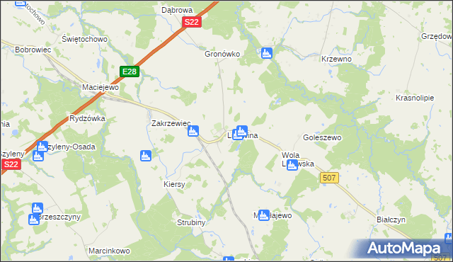 mapa Lipowina, Lipowina na mapie Targeo