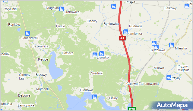 mapa Lisówko, Lisówko na mapie Targeo