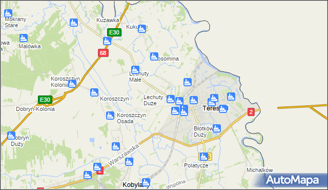 mapa Łobaczew Duży, Łobaczew Duży na mapie Targeo