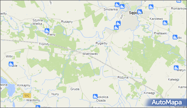 mapa Łobzowo gmina Sępopol, Łobzowo gmina Sępopol na mapie Targeo