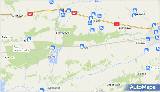 mapa Łodzia gmina Sadki, Łodzia gmina Sadki na mapie Targeo
