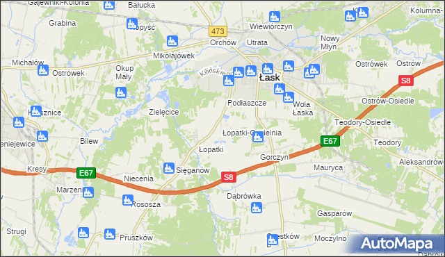 mapa Łopatki-Cegielnia, Łopatki-Cegielnia na mapie Targeo