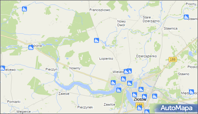 mapa Łopienko, Łopienko na mapie Targeo