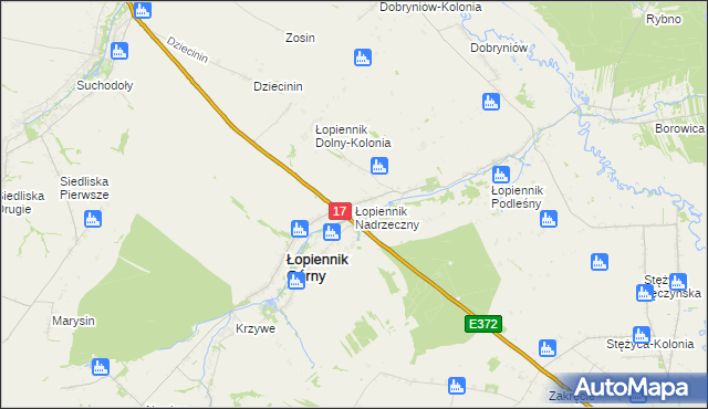 mapa Łopiennik Nadrzeczny, Łopiennik Nadrzeczny na mapie Targeo