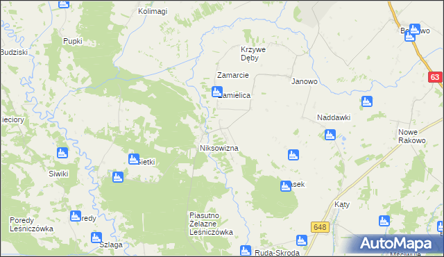 mapa Łosewo gmina Kolno, Łosewo gmina Kolno na mapie Targeo