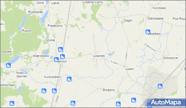 mapa Łowinek, Łowinek na mapie Targeo
