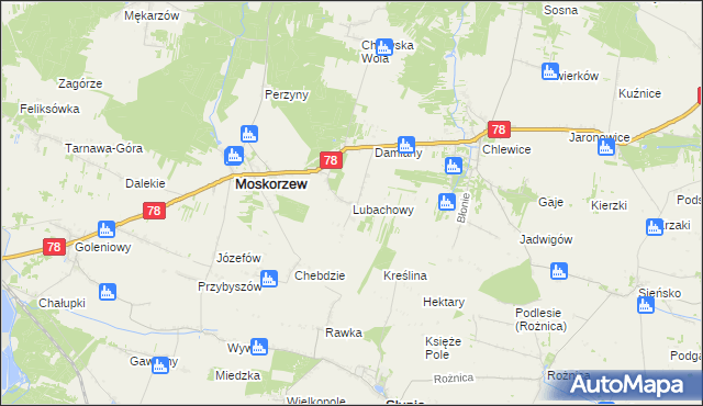 mapa Lubachowy, Lubachowy na mapie Targeo