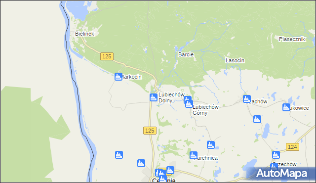 mapa Lubiechów Dolny, Lubiechów Dolny na mapie Targeo