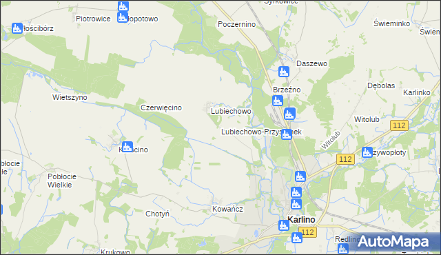 mapa Lubiechowo-Przystanek, Lubiechowo-Przystanek na mapie Targeo