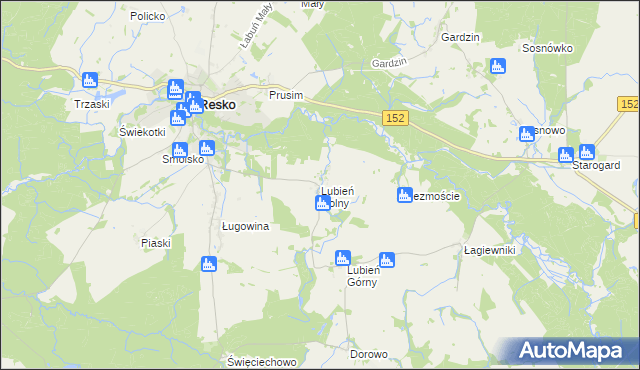 mapa Lubień Dolny, Lubień Dolny na mapie Targeo