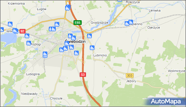 mapa Lubinicko, Lubinicko na mapie Targeo