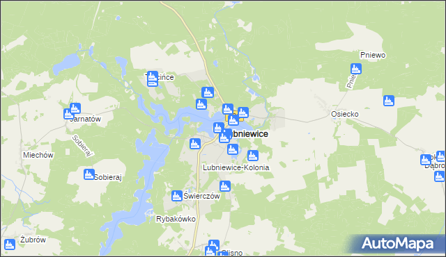 mapa Lubniewice, Lubniewice na mapie Targeo