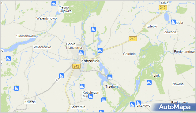 mapa Luchowo gmina Łobżenica, Luchowo gmina Łobżenica na mapie Targeo