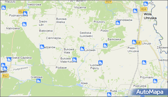 mapa Łukówek, Łukówek na mapie Targeo