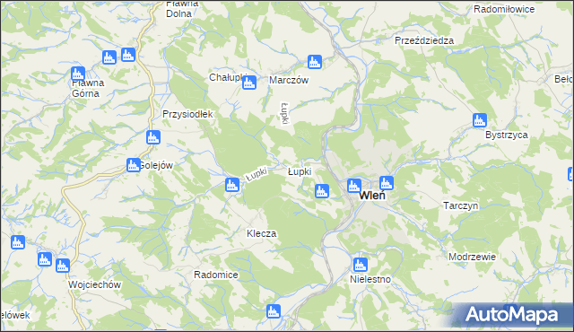 mapa Łupki gmina Wleń, Łupki gmina Wleń na mapie Targeo
