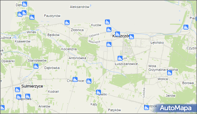 mapa Łuszczanowice-Kolonia, Łuszczanowice-Kolonia na mapie Targeo