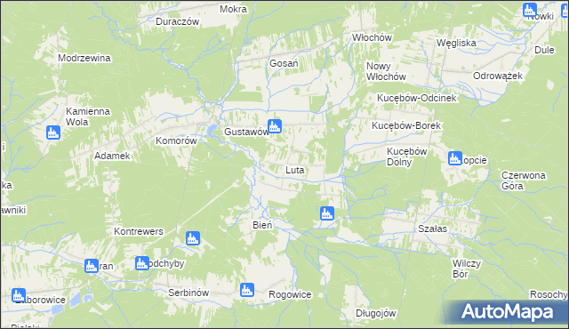 mapa Luta gmina Stąporków, Luta gmina Stąporków na mapie Targeo