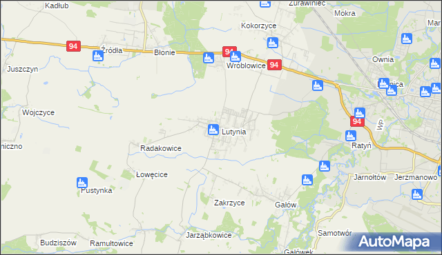 mapa Lutynia gmina Miękinia, Lutynia gmina Miękinia na mapie Targeo