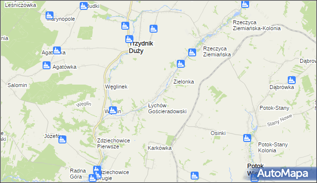 mapa Łychów Szlachecki, Łychów Szlachecki na mapie Targeo