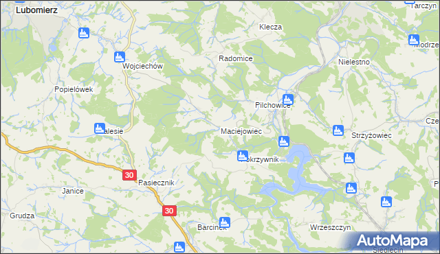 mapa Maciejowiec, Maciejowiec na mapie Targeo