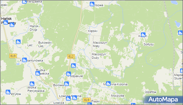 mapa Macoszyn Duży, Macoszyn Duży na mapie Targeo