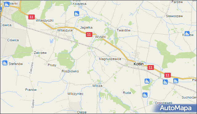 mapa Magnuszewice, Magnuszewice na mapie Targeo