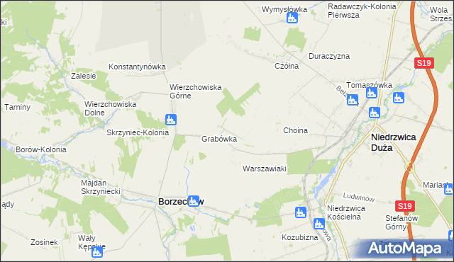 mapa Majdan Borzechowski, Majdan Borzechowski na mapie Targeo